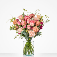 Luxe roze rozen boeket